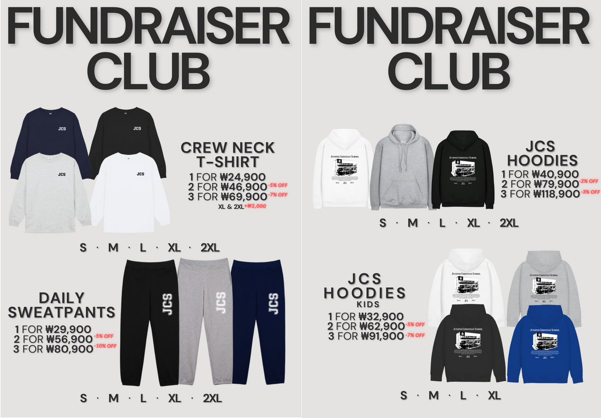 [Fundraising Club] Crew Neck T-Shirt / Sweat Pants / Hoodie / Kids Hoodie